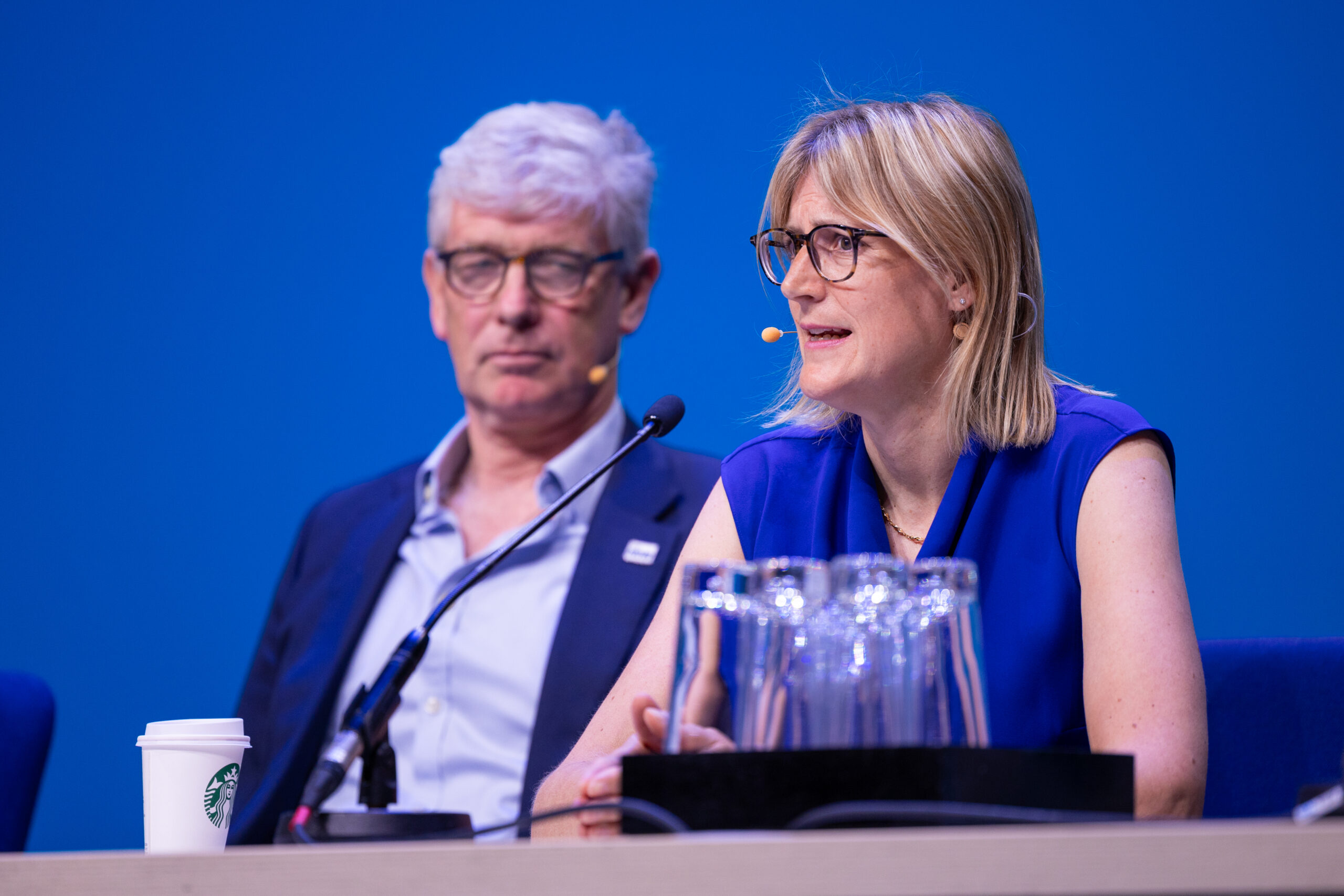 Professor Melanie Calvert answering Q&A on stage