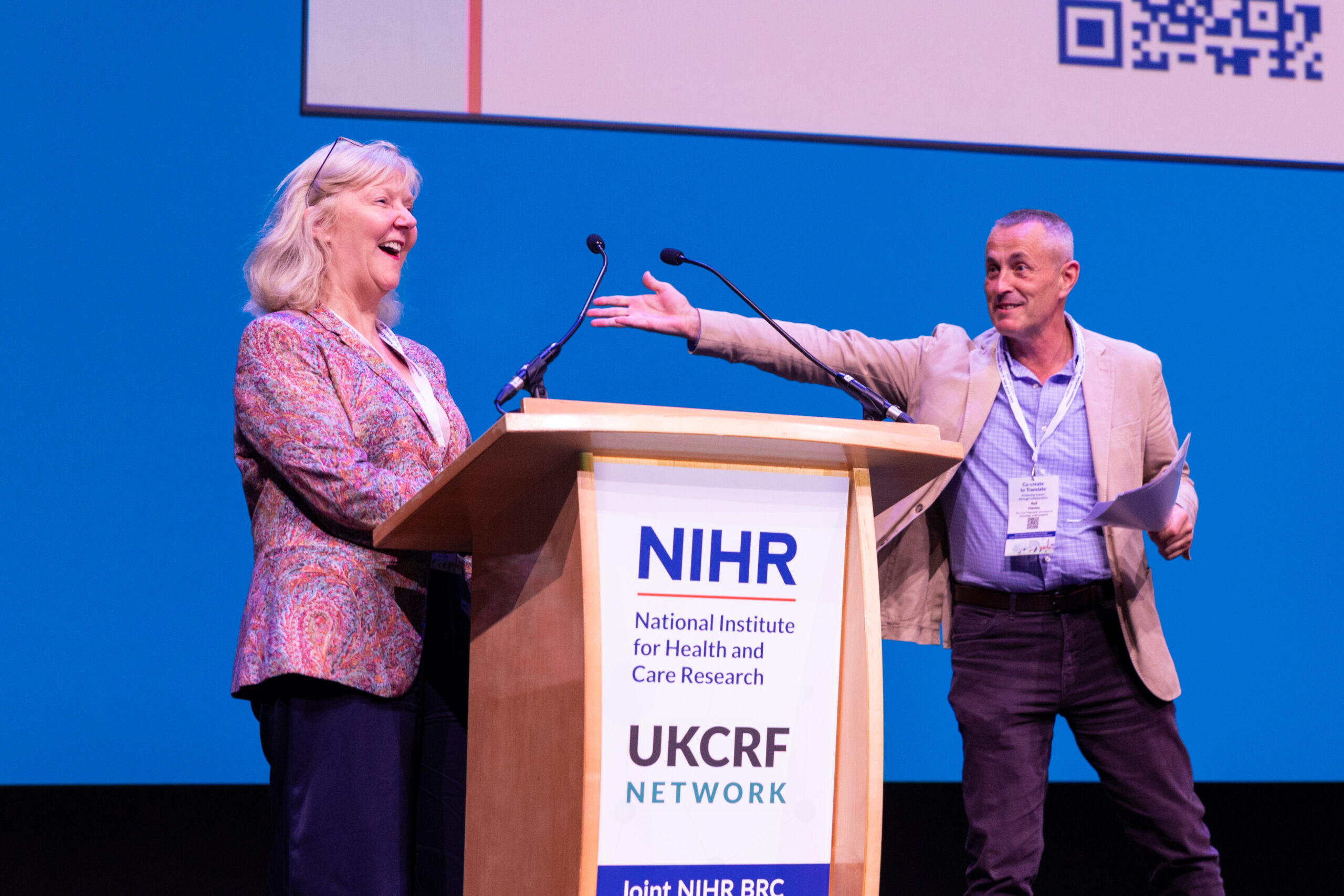 Neil Hanley and Martina Hennessy on stage