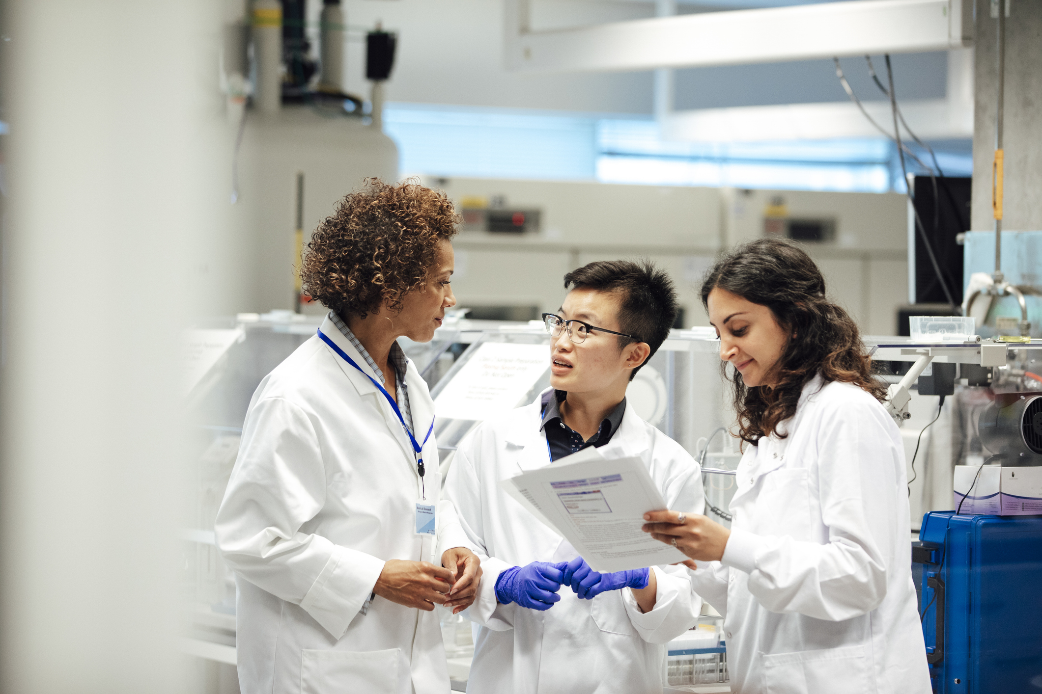 a diverse group of scientists in a lab